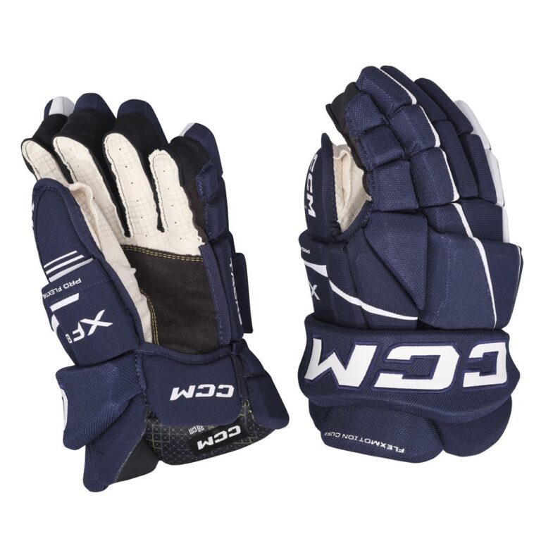 CCM GLOVE TACKS XF80  SR NAV/WHT